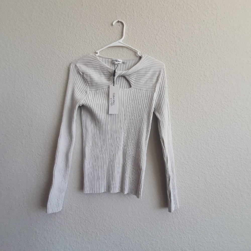 Calvin Klein White Long Sleeve Women's Top